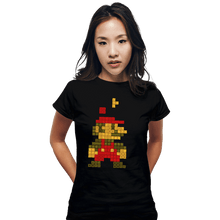 Load image into Gallery viewer, Daily_Deal_Shirts Fitted Shirts, Woman / Small / Black Retro Puzzle