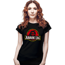 Load image into Gallery viewer, Daily_Deal_Shirts Fitted Shirts, Woman / Small / Black Jurassic Lag

