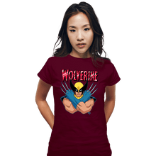 Load image into Gallery viewer, Daily_Deal_Shirts Fitted Shirts, Woman / Small / Maroon Wolverine 97