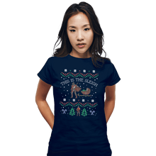 Load image into Gallery viewer, Shirts Fitted Shirts, Woman / Small / Navy This Is The Sleigh