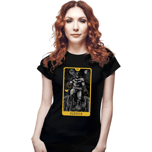 Daily_Deal_Shirts Fitted Shirts, Woman / Small / Black JL Tarot - Justice