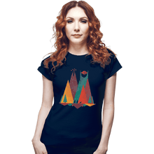 Load image into Gallery viewer, Shirts Fitted Shirts, Woman / Small / Navy Geometric Middle Earth