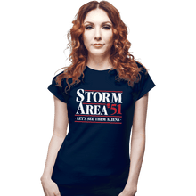 Load image into Gallery viewer, Shirts Fitted Shirts, Woman / Small / Navy Storm Area 51