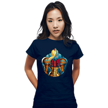 Load image into Gallery viewer, Daily_Deal_Shirts Fitted Shirts, Woman / Small / Navy Galactic Autumn
