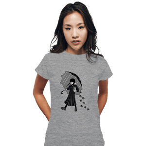 Daily_Deal_Shirts Fitted Shirts, Woman / Small / Sports Grey Spooky Girl