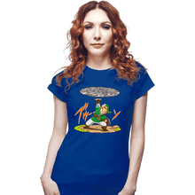 Load image into Gallery viewer, Daily_Deal_Shirts Fitted Shirts, Woman / Small / Royal Blue Destructo Sword