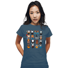 Load image into Gallery viewer, Secret_Shirts Fitted Shirts, Woman / Small / Indigo Blue Horror Kitties