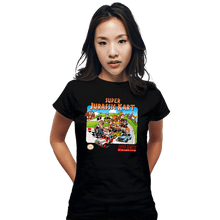 Load image into Gallery viewer, Daily_Deal_Shirts Fitted Shirts, Woman / Small / Black SuperJurassic Kart