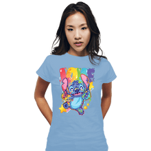 Load image into Gallery viewer, Shirts Fitted Shirts, Woman / Small / Powder Blue Alien Says Love