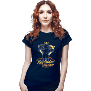 Shirts Fitted Shirts, Woman / Small / Navy Retro Keyblade Wielder