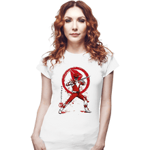 Load image into Gallery viewer, Daily_Deal_Shirts Fitted Shirts, Woman / Small / White Red Ranger Sumi-e