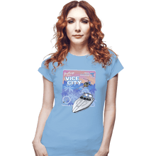 Load image into Gallery viewer, Shirts Fitted Shirts, Woman / Small / Powder Blue Greetings From Vice City