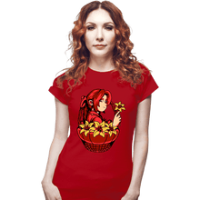 Load image into Gallery viewer, Shirts Fitted Shirts, Woman / Small / Red Flower Girl