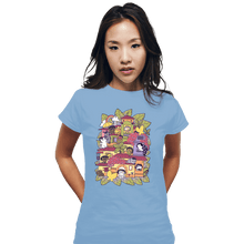 Load image into Gallery viewer, Daily_Deal_Shirts Fitted Shirts, Woman / Small / Powder Blue Meowdrigals Family