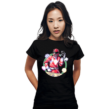 Load image into Gallery viewer, Daily_Deal_Shirts Fitted Shirts, Woman / Small / Black Red Ranger Dance