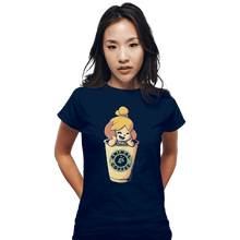 Load image into Gallery viewer, Shirts Fitted Shirts, Woman / Small / Navy Animal Coffee