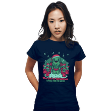 Load image into Gallery viewer, Secret_Shirts Fitted Shirts, Woman / Small / Navy Cthulhu Christmas Carol