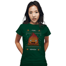 Load image into Gallery viewer, Secret_Shirts Fitted Shirts, Woman / Small / Irish Green Fire Demon Christmas