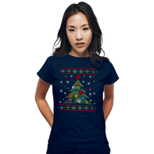 Load image into Gallery viewer, Shirts Fitted Shirts, Woman / Small / Navy Ugly RPG Christmas Shirt