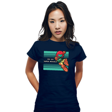 Load image into Gallery viewer, Daily_Deal_Shirts Fitted Shirts, Woman / Small / Navy Mega Missile!