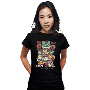 Shirts Fitted Shirts, Woman / Small / Black Smash Cats