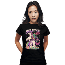 Load image into Gallery viewer, Daily_Deal_Shirts Fitted Shirts, Woman / Small / Black Believe!