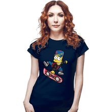 Load image into Gallery viewer, Daily_Deal_Shirts Fitted Shirts, Woman / Small / Navy Bart To The Future