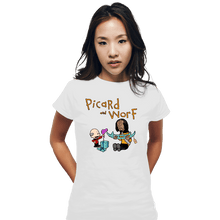 Load image into Gallery viewer, Daily_Deal_Shirts Fitted Shirts, Woman / Small / White Picard And Worf