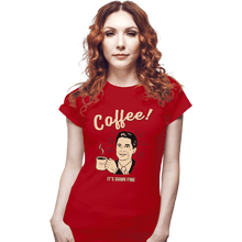 Load image into Gallery viewer, Shirts Fitted Shirts, Woman / Small / Red It's damn Fine Coffee