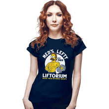 Load image into Gallery viewer, Shirts Fitted Shirts, Woman / Small / Navy Ned's Lefty Liftorium
