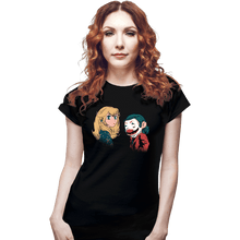 Load image into Gallery viewer, Daily_Deal_Shirts Fitted Shirts, Woman / Small / Black Mario And Peach