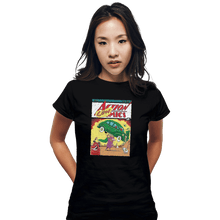 Load image into Gallery viewer, Shirts Fitted Shirts, Woman / Small / Black Action Cowmics