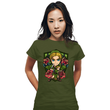Load image into Gallery viewer, Secret_Shirts Fitted Shirts, Woman / Small / Military Green Link Crest