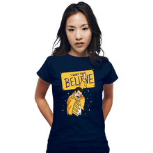 Load image into Gallery viewer, Daily_Deal_Shirts Fitted Shirts, Woman / Small / Navy I Want To Believe