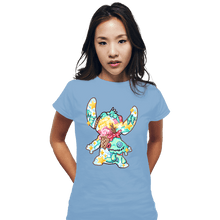 Load image into Gallery viewer, Shirts Fitted Shirts, Woman / Small / Powder Blue Magical Silhouettes - Stitch