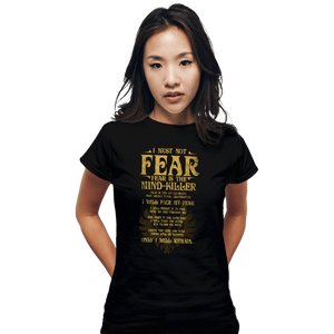 Daily_Deal_Shirts Fitted Shirts, Woman / Small / Black Fear Is The Mind-Killer