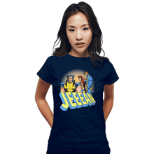 Load image into Gallery viewer, Shirts Fitted Shirts, Woman / Small / Navy Distracted Jeeean