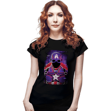 Load image into Gallery viewer, Shirts Fitted Shirts, Woman / Small / Black Glitch Captain America
