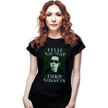 Load image into Gallery viewer, Daily_Deal_Shirts Fitted Shirts, Woman / Small / Black Feliz Navidad Turd Nuggets