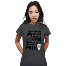 Load image into Gallery viewer, Daily_Deal_Shirts Fitted Shirts, Woman / Small / Charcoal Drink Milk