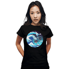 Load image into Gallery viewer, Shirts Fitted Shirts, Woman / Small / Black Breath Of The Great Wave