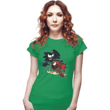 Load image into Gallery viewer, Shirts Fitted Shirts, Woman / Small / Irish Green Echidna Vs Hedgehog