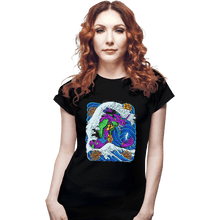 Load image into Gallery viewer, Shirts Fitted Shirts, Woman / Small / Black Eva-01 Wave