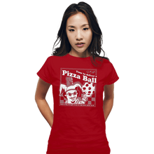 Load image into Gallery viewer, Daily_Deal_Shirts Fitted Shirts, Woman / Small / Red Pizza Ball