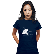 Load image into Gallery viewer, Shirts Fitted Shirts, Woman / Small / Navy Glass Graphic