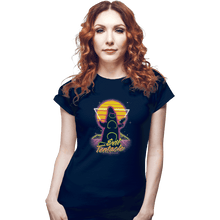 Load image into Gallery viewer, Shirts Fitted Shirts, Woman / Small / Navy Retro Evil Tentacle