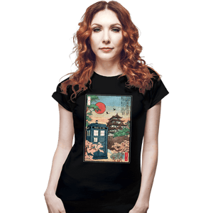 Daily_Deal_Shirts Fitted Shirts, Woman / Small / Black The Tardis In Japan