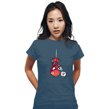 Load image into Gallery viewer, Secret_Shirts Fitted Shirts, Woman / Small / Indigo Blue Can't Get On The Web