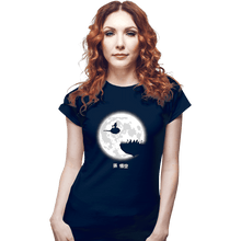 Load image into Gallery viewer, Shirts Fitted Shirts, Woman / Small / Navy Don't Look At The Full Moon