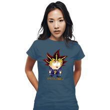 Load image into Gallery viewer, Daily_Deal_Shirts Fitted Shirts, Woman / Small / Indigo Blue Duel Time